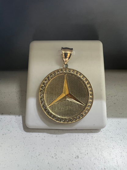 10K Gold Mercedes Logo Pendant