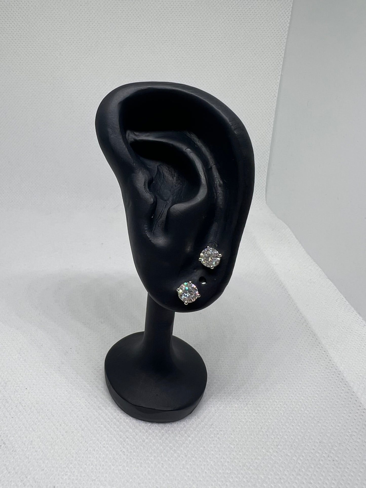 14K White Gold 1 Ct Lab Grown Diamond Earrings - IGI CERTIFIED