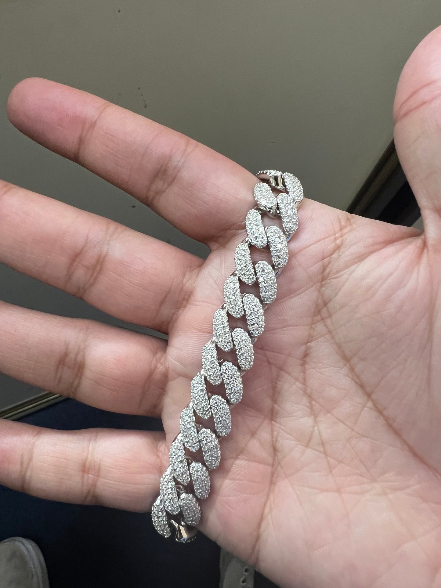 Silver Miami Cuban Moissanite Bracelet
