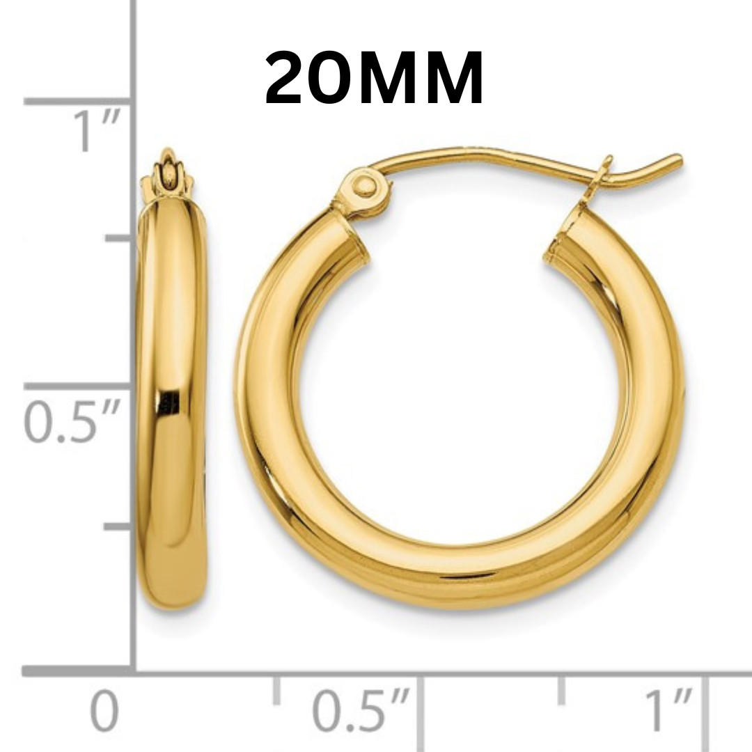 10K Gold Hoop Huggies 3MM (Clasp Style)