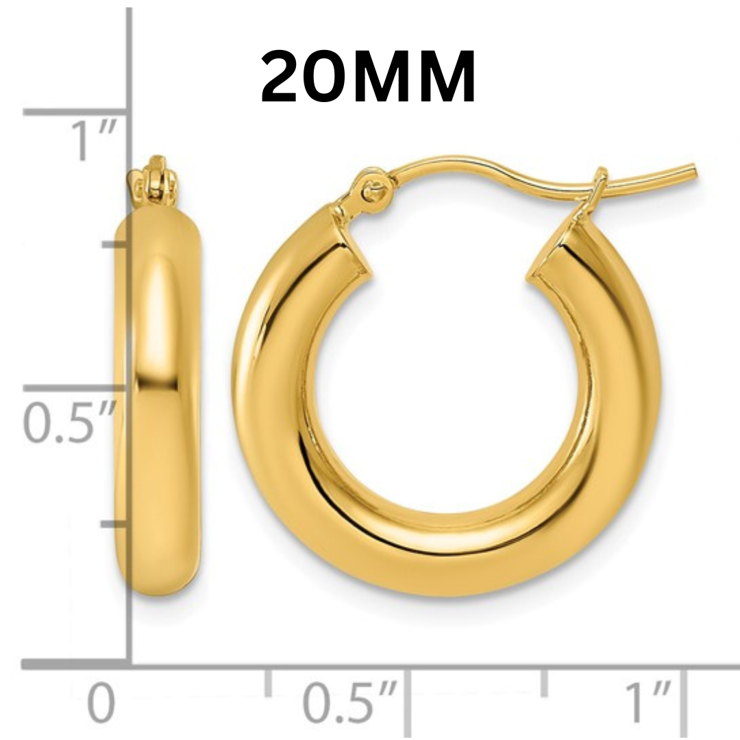 10K Gold Hoop Huggies 4MM (Clasp Style)