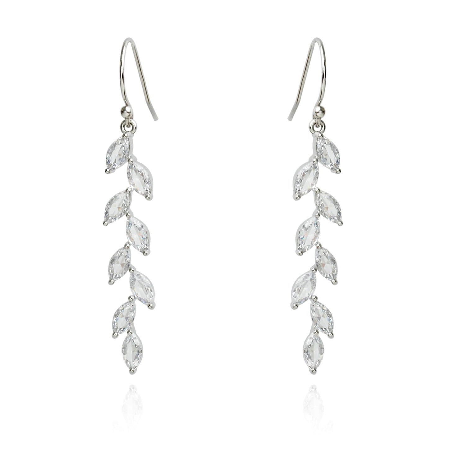 925 Sterling Silver Leaf Dangle Earrings