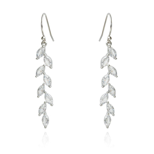 925 Sterling Silver Leaf Dangle Earrings