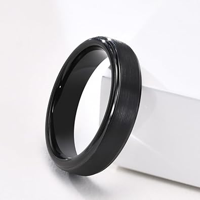 Black 6mm Tungsten Wedding Band