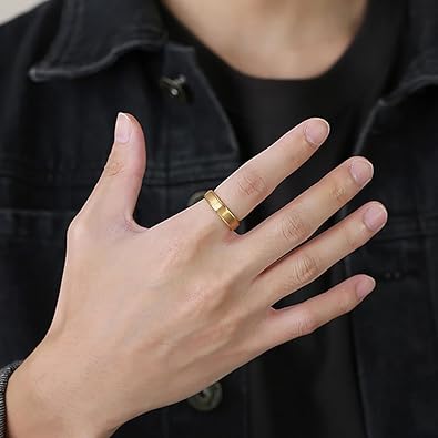 Gold 6mm Tungsten Wedding Band