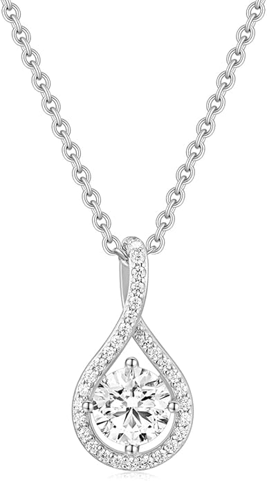 Solitaire Diamond Pendant in Silver