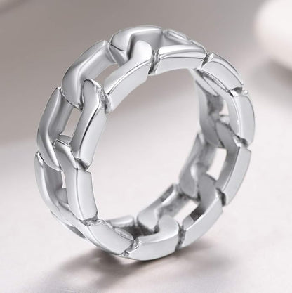 Chain Link Ring in Silver