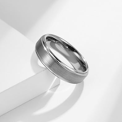 Silver 6mm Tungsten Wedding Band