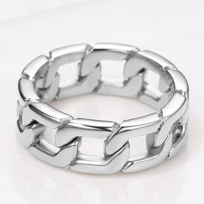 Chain Link Ring in Silver