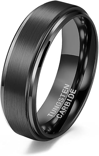Black 6mm Tungsten Wedding Band