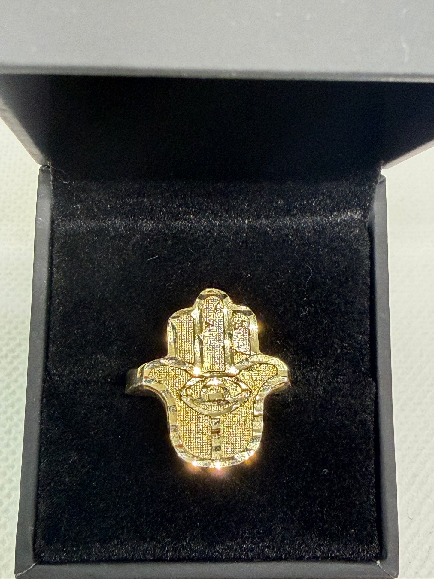 10k Gold Hamza Ring - Size 8.5