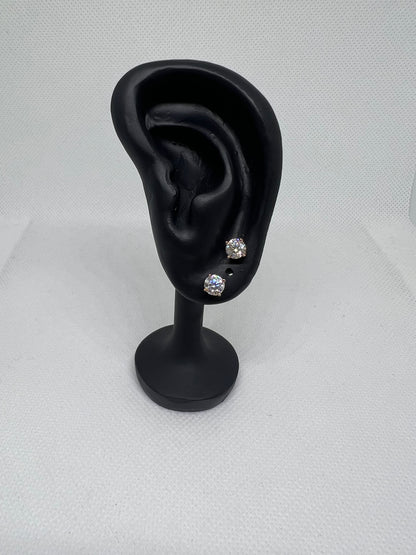 Rose Gold Vermeil Solitaire Moissanite Earrings