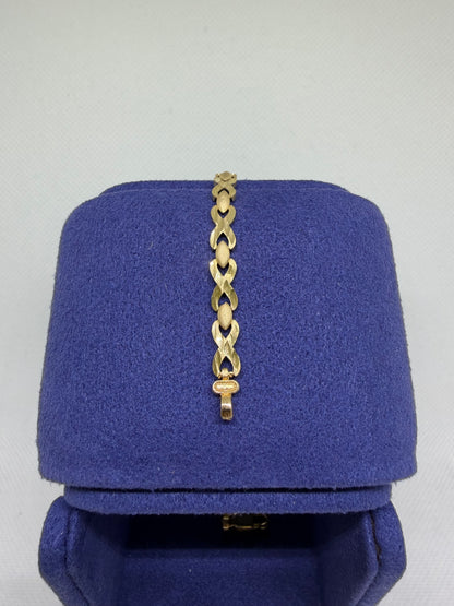10K Solid Gold Infinity Bracelet - 7.5 Inches