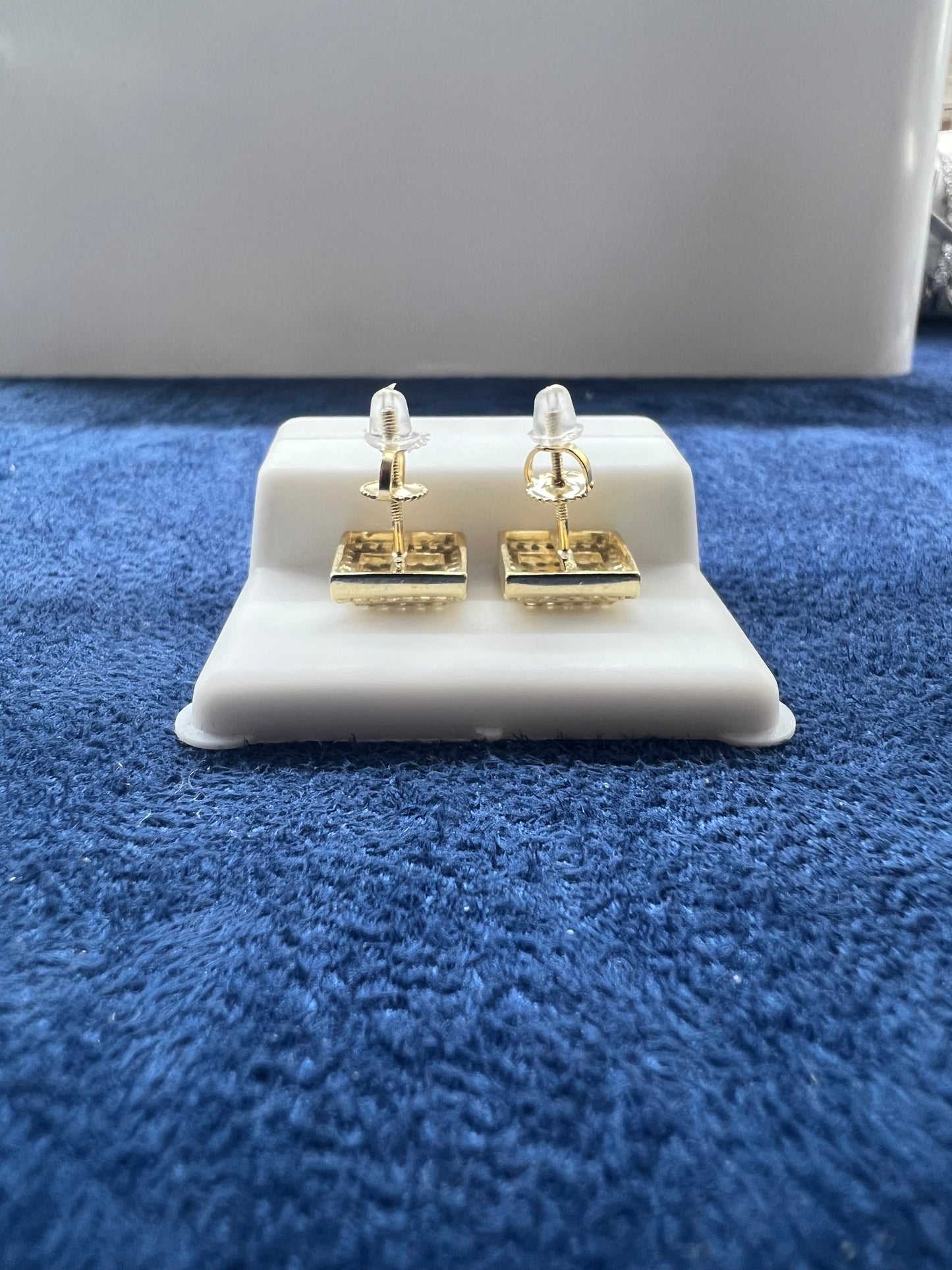 Gold Vermeil Square Moissanite Earrings