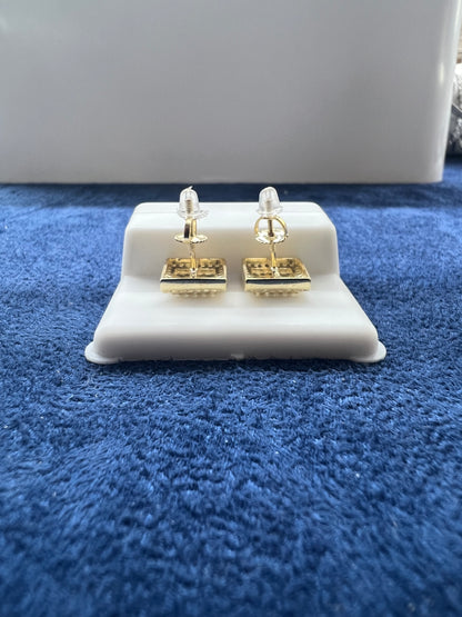Gold Vermeil Square Moissanite Earrings