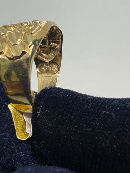 10K Solid Gold Nugget Earring - Size 9