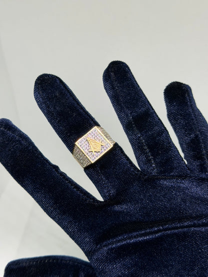 10K Solid Gold Glacier Masonic Ring - Size 10