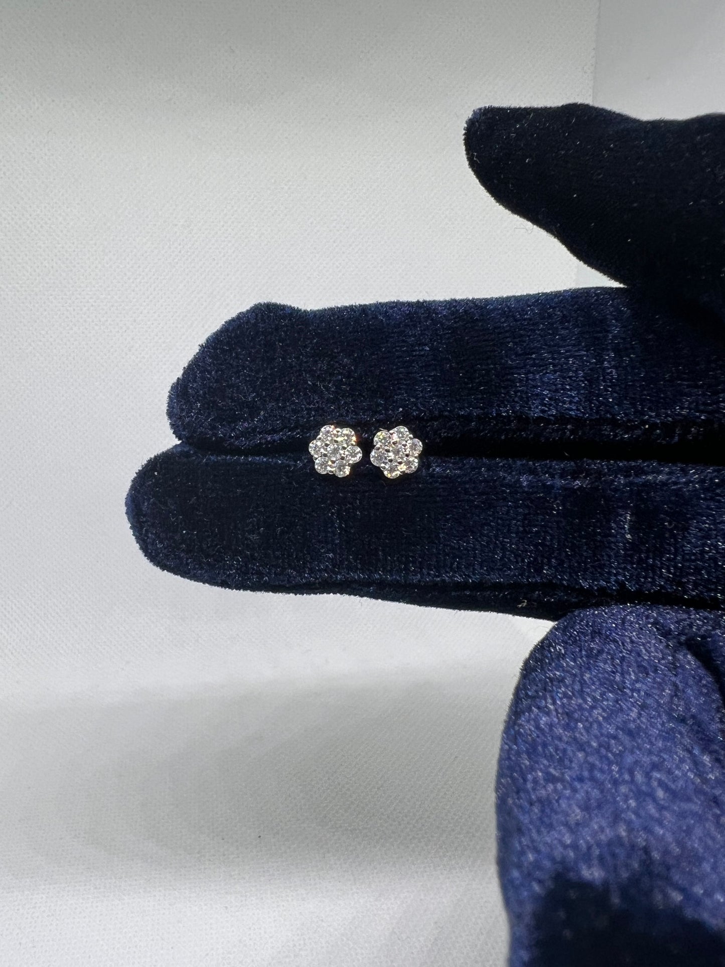Sterling Silver Flower Moissanite Earrings