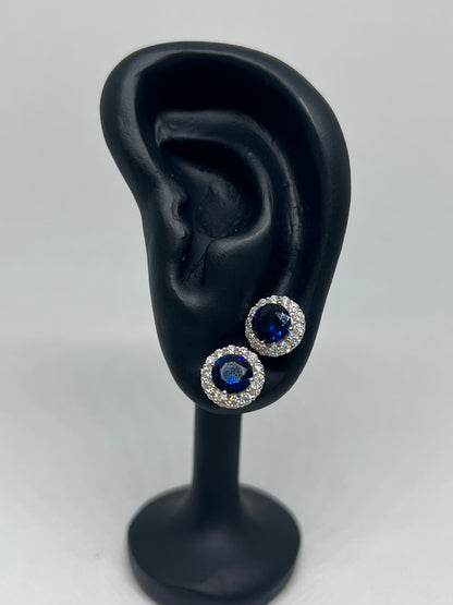 Sterling Silver Amethyst, Sapphire, Ruby, Emerald Moissanite Earrings