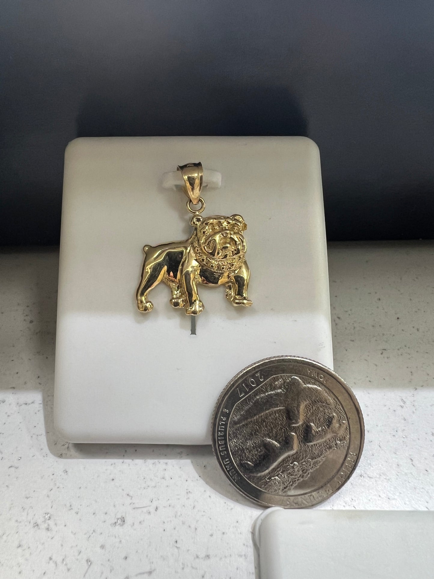 10K Gold Bulldog Pendant