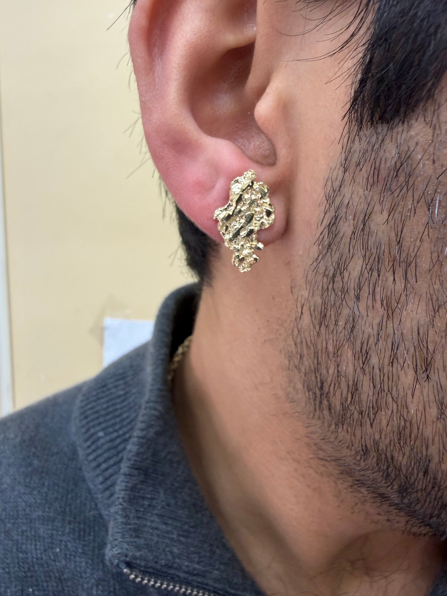 10K Yellow Gold Nugget Earrings