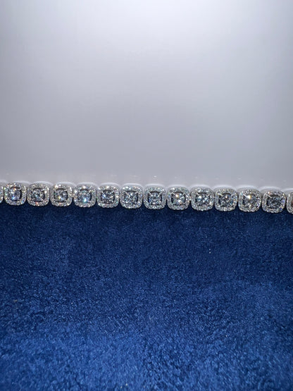 Silver Square Moissanite Bracelet