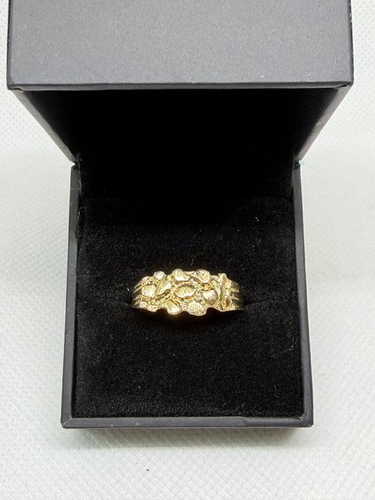 10K Solid Gold Nugget Ring - Size 11