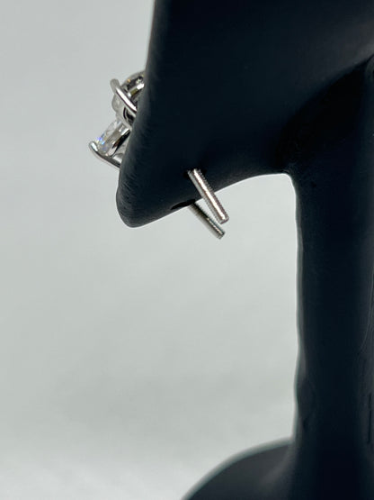 Sterling Silver Solitaire Moissanite Earrings