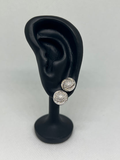 Sterling Silver Radiant Glacier Moissanite Earrings