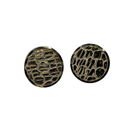 10K Solid Gold Flat Round Nugget Earrings