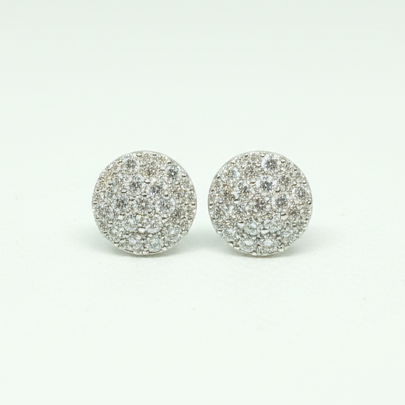 Sterling Silver Cluster Moissanite Earrings