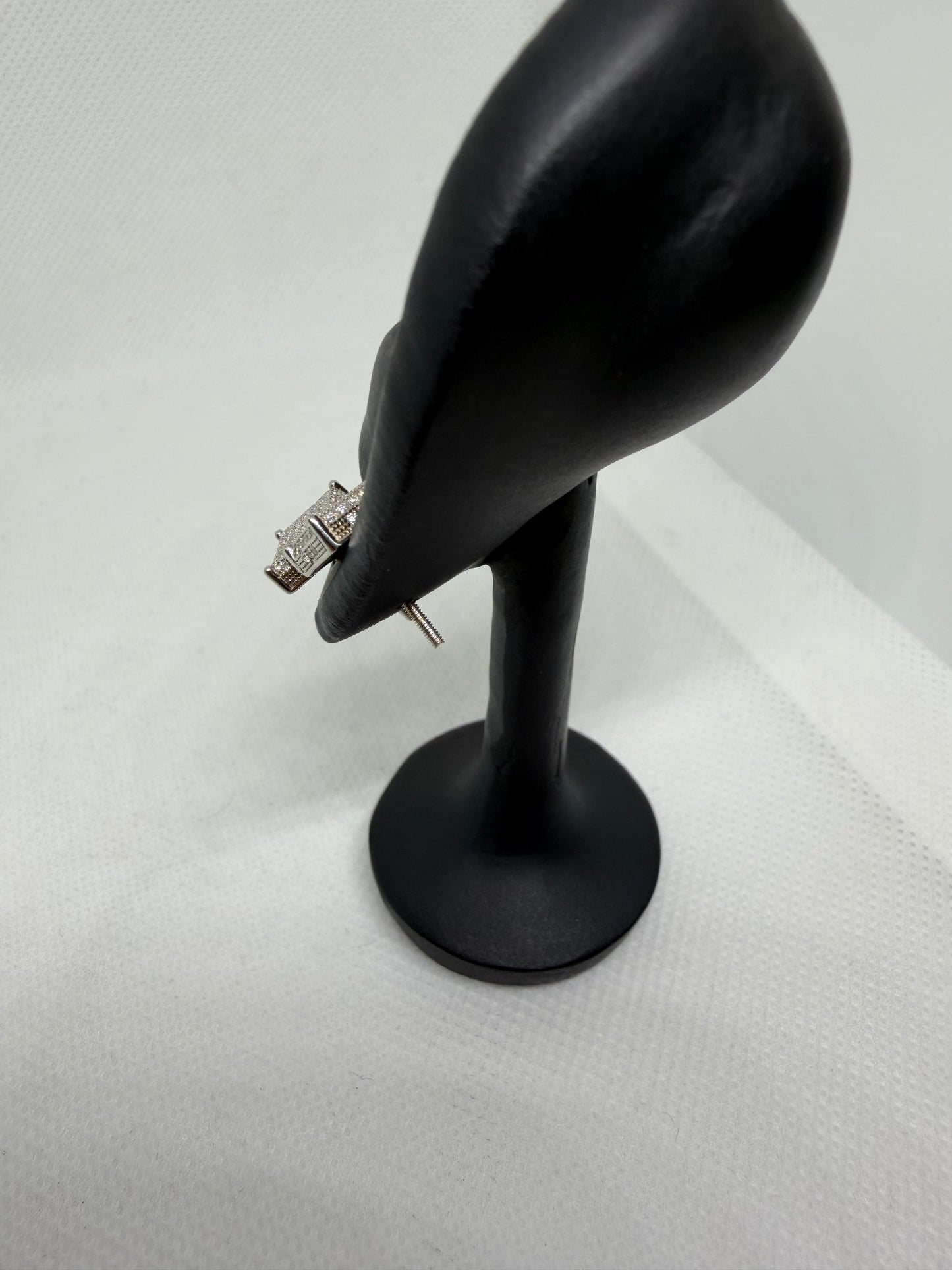 Sterling Silver Cluster Square Moissanite Earrings