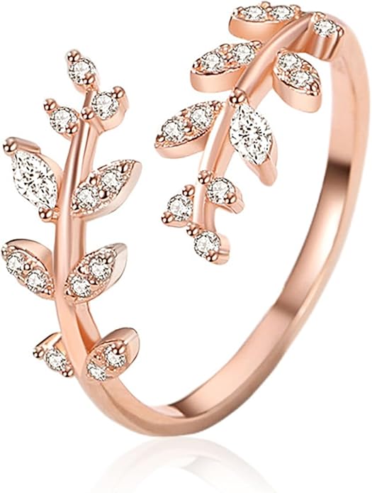 Stackable Leaf Ring in Rose Gold