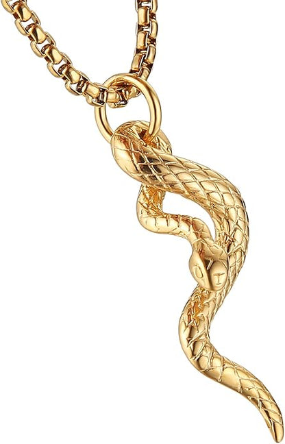 Snake Pendant in Yellow Gold