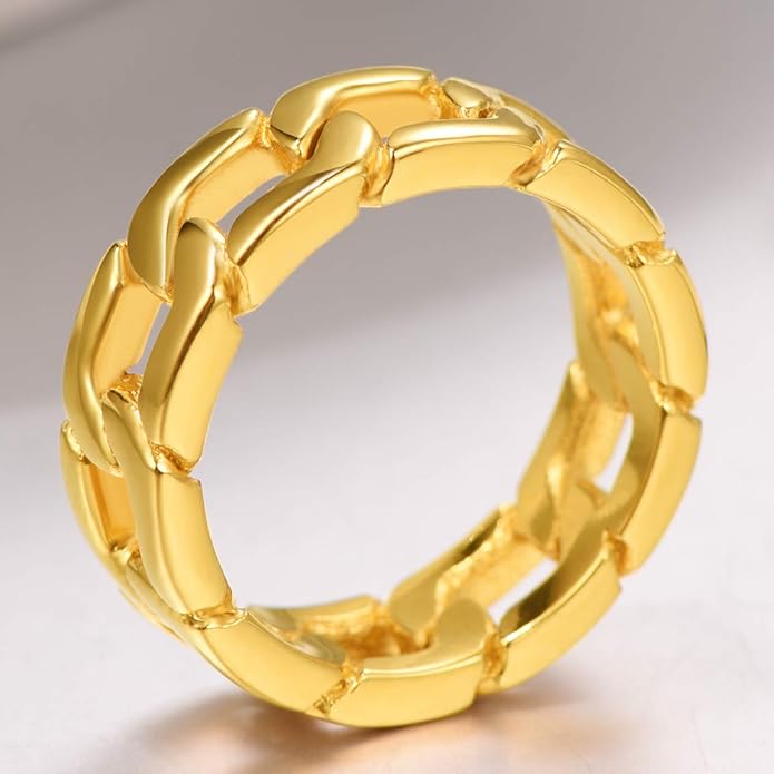 Chain Link Ring in Gold