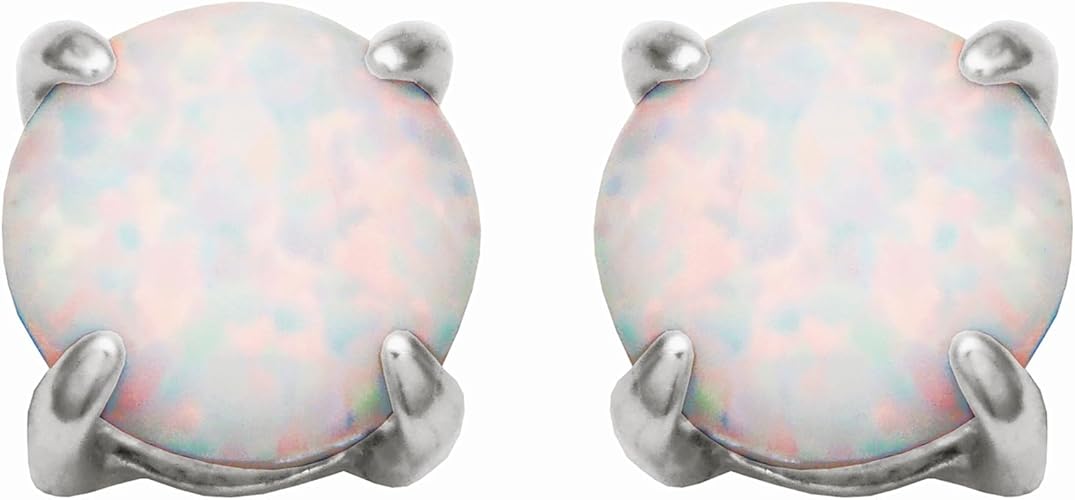 925 Sterling Silver Opal Stud Earrings