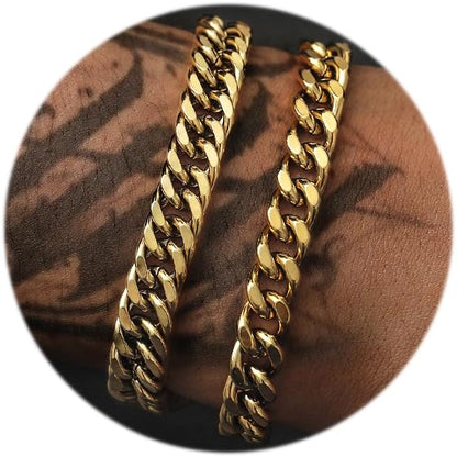 Double Cuban Bracelet Pack in Yellow gold