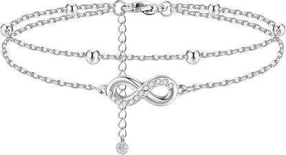 Infinity Anklet in Silver