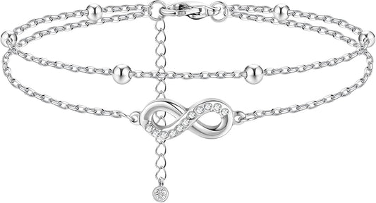 Infinity Anklet in Silver