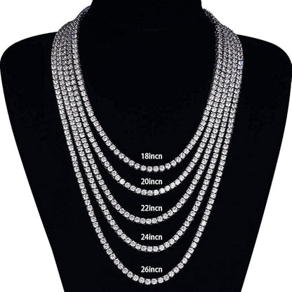 Diamond Tennis Chain in Silver