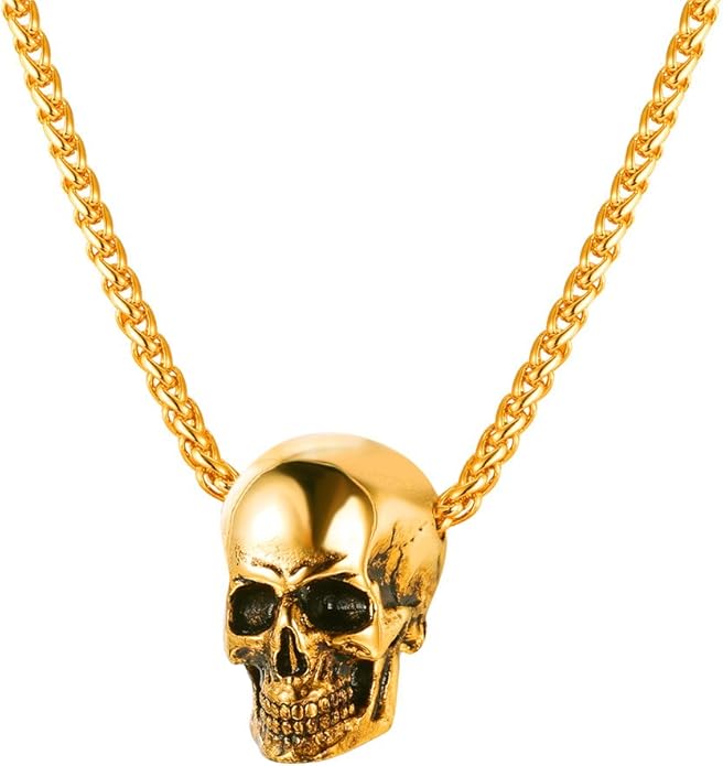 Skull Pendant in Yellow Gold