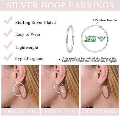 925 Sterling Silver Dainty Hoop Earrings