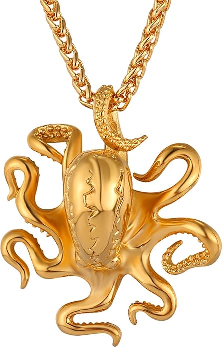 Octupus Pendant in Yellow Gold