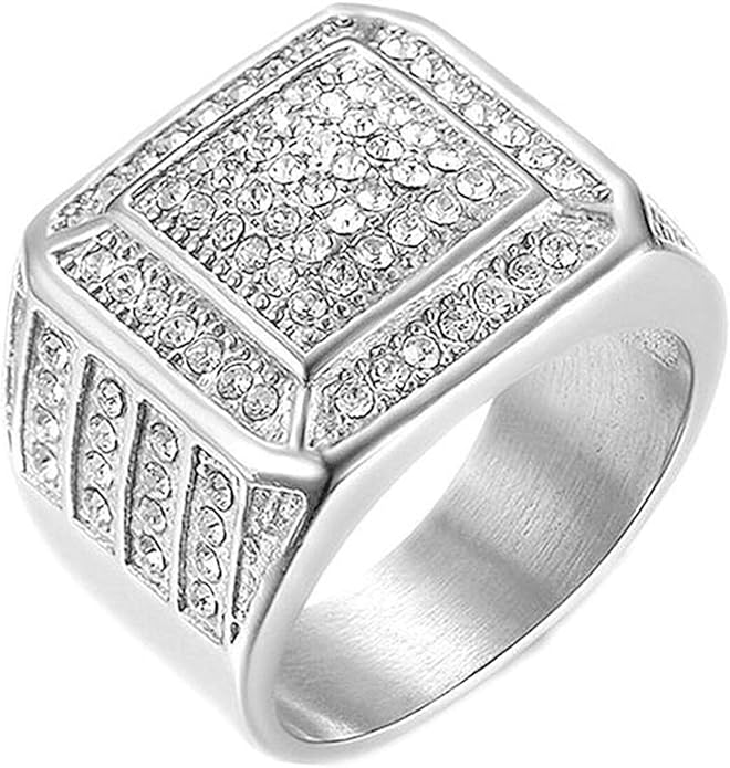 Diamond Square Ring in Silver