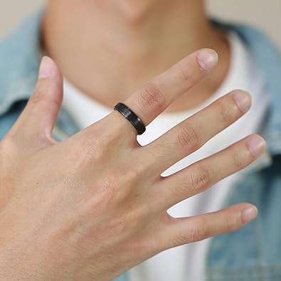 Black 6mm Tungsten Wedding Band