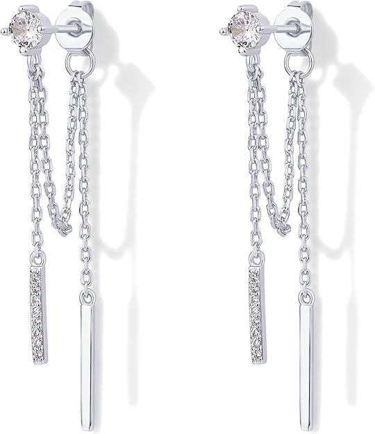 925 Sterling Silver Chain Dangle Earrings