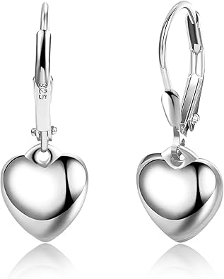 925 Sterling Silver Heart Hoop Earrings