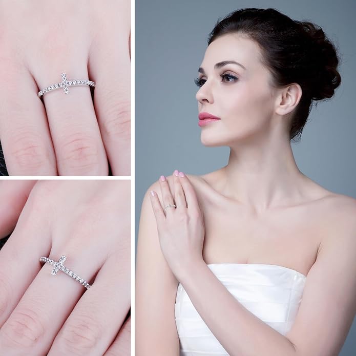 Silver Cross Promise Ring