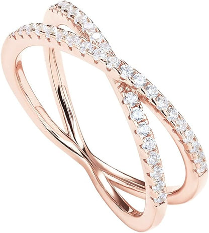 Criss Cross Ring in Rose Gold