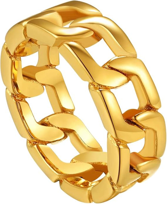 Chain Link Ring in Gold